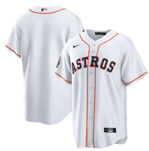 Men%27s Houston Astros Blank White 2022 World Series Home Stitched Baseball Jersey